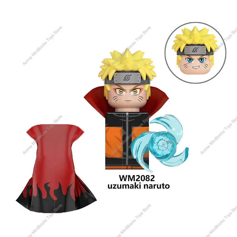 나루토 빌딩 블록 사스케 카카시 애니메이션 만화 미니 액션 피규어, 어린이 벽돌 장난감, WM6105, WM6106, WM6107, WM6108, KDL811