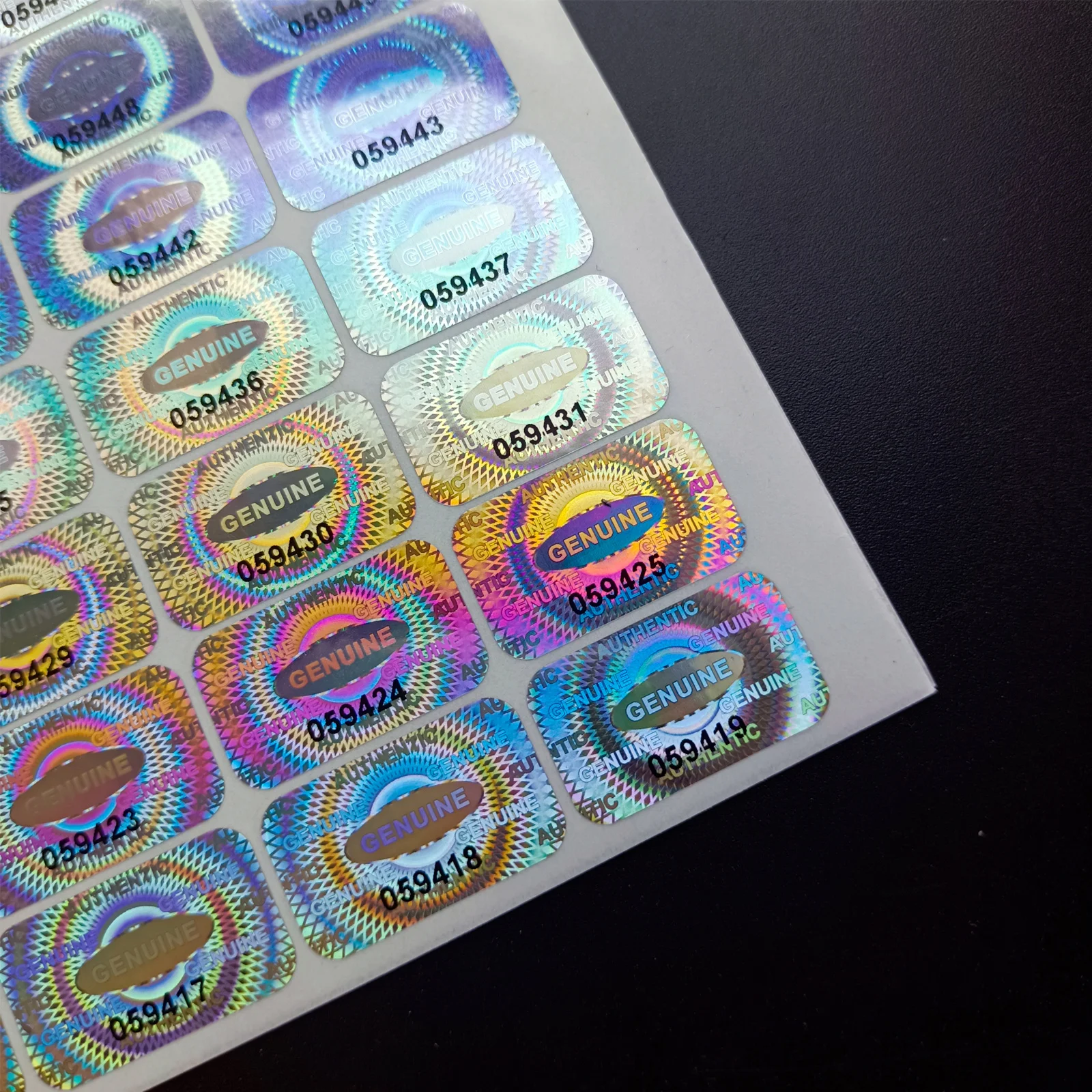 보안 씰 변조 방지 스티커 홀로그램 보증 보이드 레이저 라벨, 일련 번호 접착 라벨 포함, 300 개, 600/1200 개