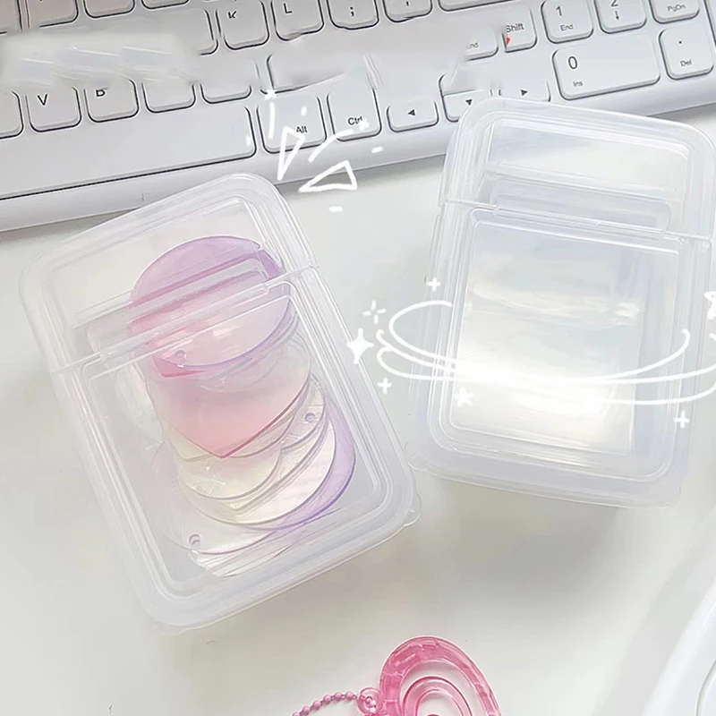 케이팝 포토카드 보관함, 투명 스티커, DIY 한국 아이돌 포토카드 거치대 보관 정리함 분류 상자, 문구