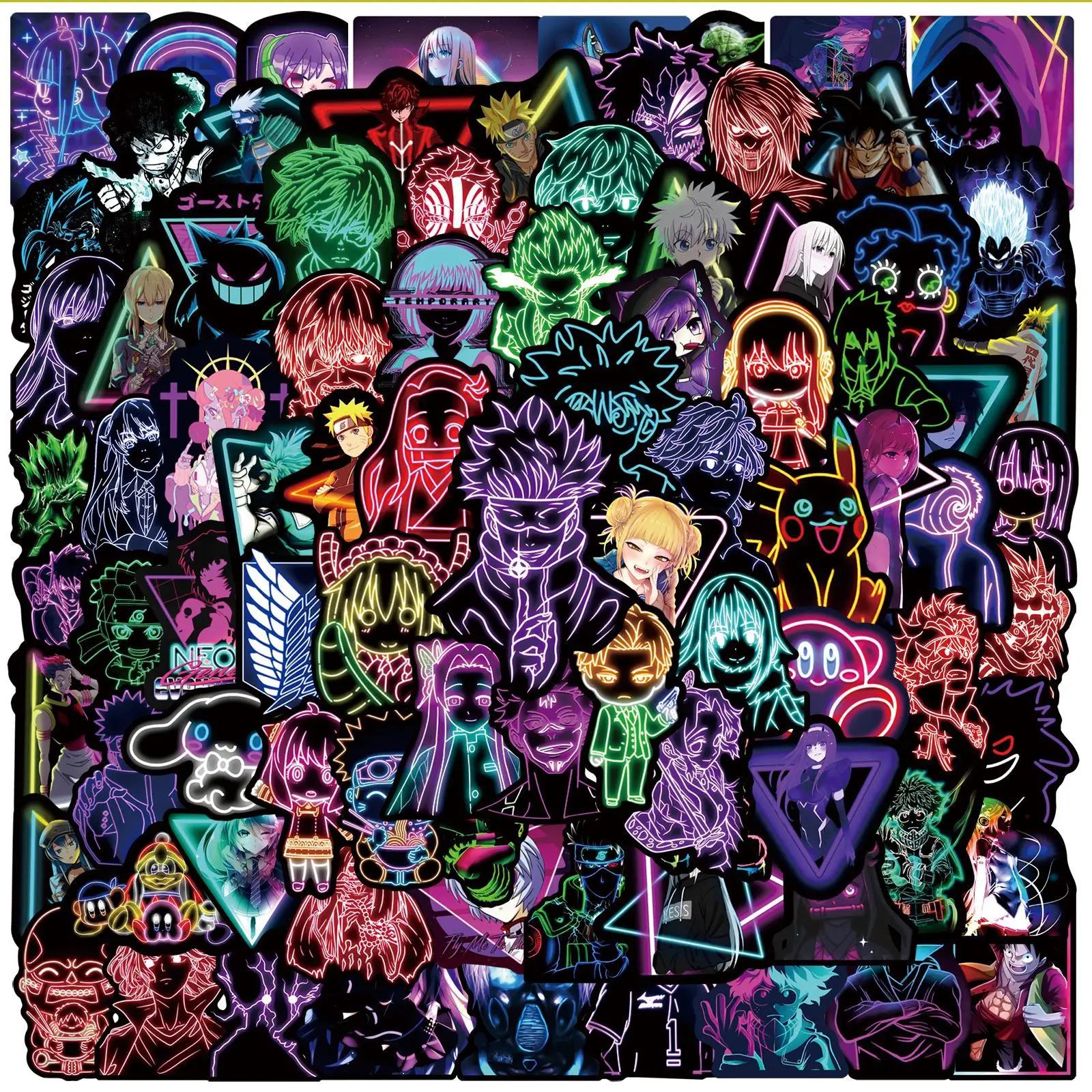 만화 애니메이션 나루토 원피스 네온 라이트 그래피티 스티커, 자동차 기타 오토바이 수하물 DIY 데칼 스티커, 어린이, 10 개, 25 개, 50 개, 100 개 title=만화 애니메이션 나루토 원피스 네온 라이트 그래피티 스티커, 자동차 기타 오토바이 수하물 DIY 데칼 스티커, 어린이, 10 개, 25 개, 50 개, 100 개