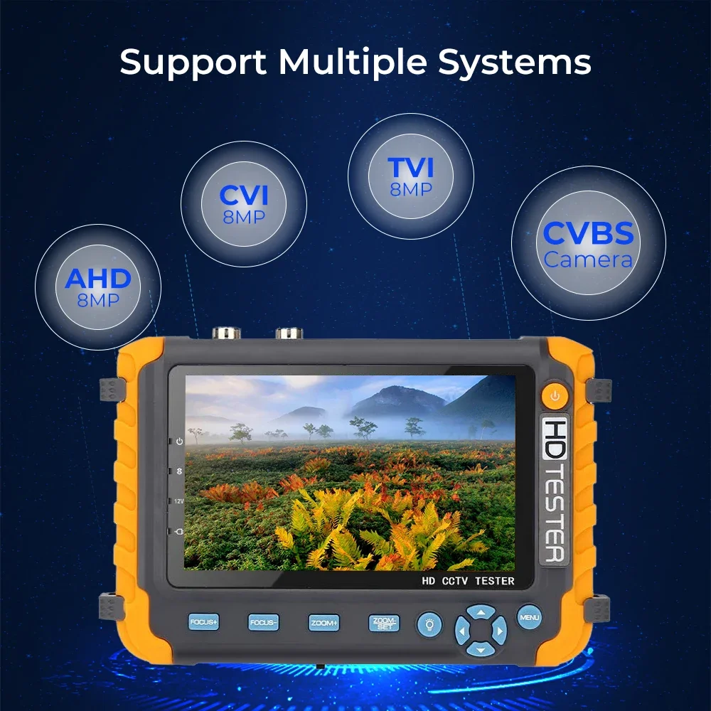 휴대용 CCTV 테스터, IV8W 8MP AHD CVI TVI 미니 모니터 카메라 테스터, HDMI VGA 입력 비디오 케이블 보안 카메라 테스터