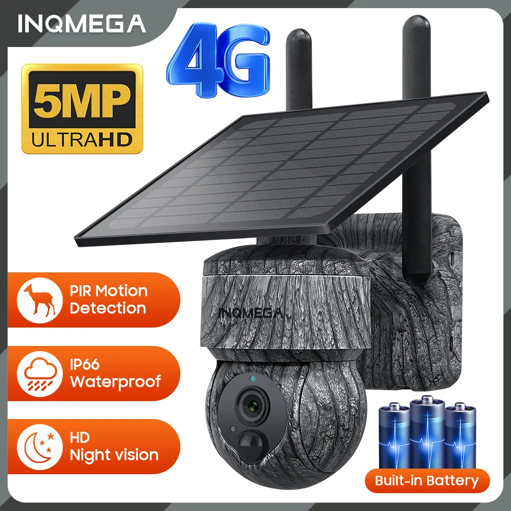 INQMEGA 와이파이 무선 PTZ 솔라 카메라, 4G SIM, 태양 전지 패널 포함, 양방향 오디오 보안 보호, CCTV 카메라 배터리 캠, 5MP 4MP title=INQMEGA 와이파이 무선 PTZ 솔라 카메라, 4G SIM, 태양 전지 패널 포함, 양방향 오디오 보안 보호, CCTV 카메라 배터리 캠, 5MP 4MP 