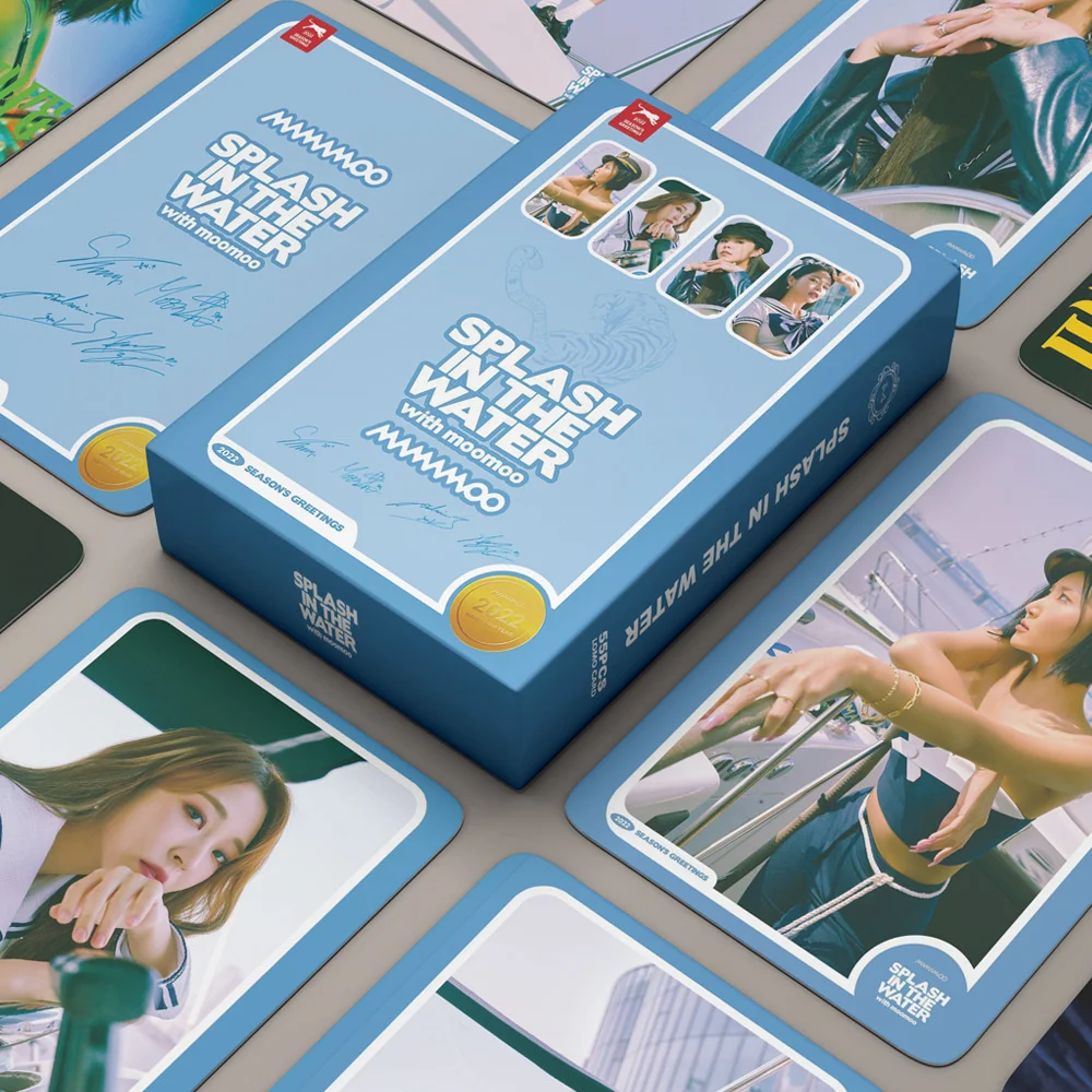 Kpop TWICE ITZY MAMAMAMOO IU IVE 로모 카드, 새로운 사진 앨범, The Feels 고품질 포토 카드, 55 개/세트