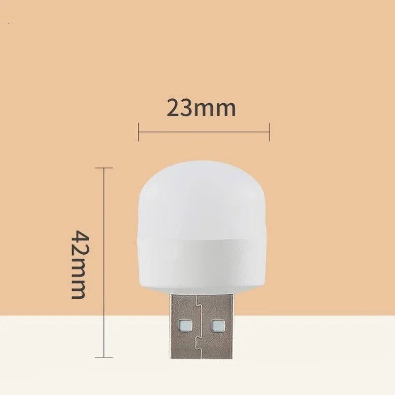 USB 야간 조명 미니 전구, 따뜻한 흰색 눈 보호 책 독서 조명, 컴퓨터 모바일 전원 충전 야간 램프 전구, 20 개, 1 개