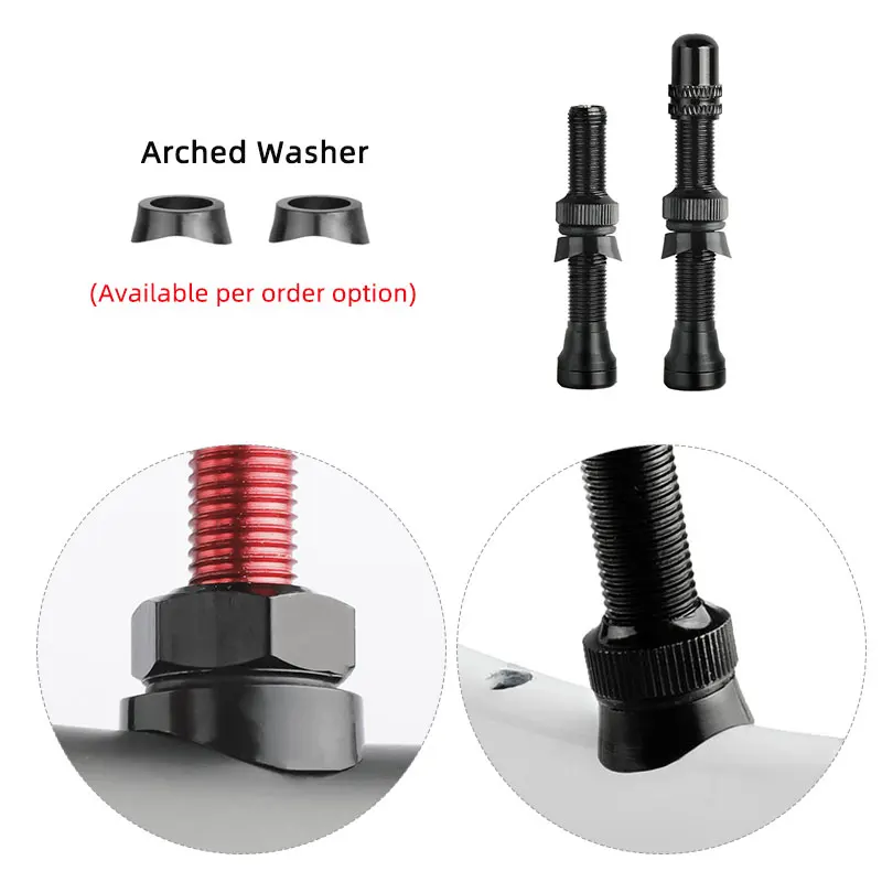 Deemount CNC 가공 양극산화 니플, 슈레이더 A V 밸브, MTB 로드 바이크용 튜브리스 림, 40mm, 60mm, 2 개