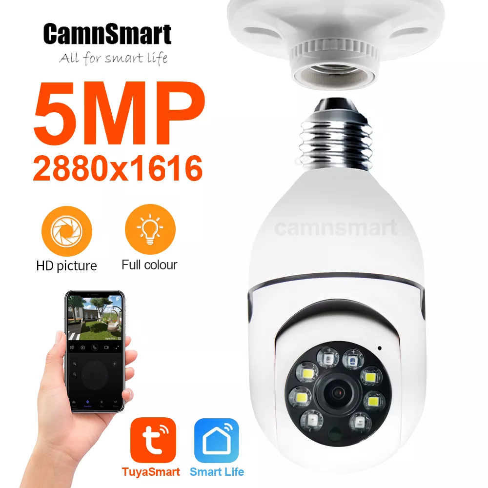 5MP Tuya Ycc365 E27 벌브 감시 카메라 와이파이 나이트 비전 풀 컬러 자동 인간 트랙 4x 줌 비디오 실내 보안 모니터 title=5MP Tuya Ycc365 E27 벌브 감시 카메라 와이파이 나이트 비전 풀 컬러 자동 인간 트랙 4x 줌 비디오 실내 보안 모니터 