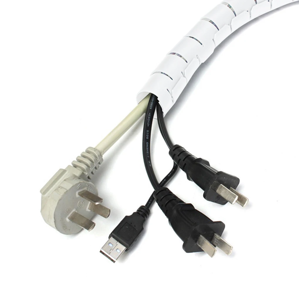 유연한 나선형 케이블 정리 도구, 보관 파이프 코드 보호기, 관리 케이블 와인더, 책상 깔끔한 케이블 액세서리, 1.5 m, 2m, 1PC