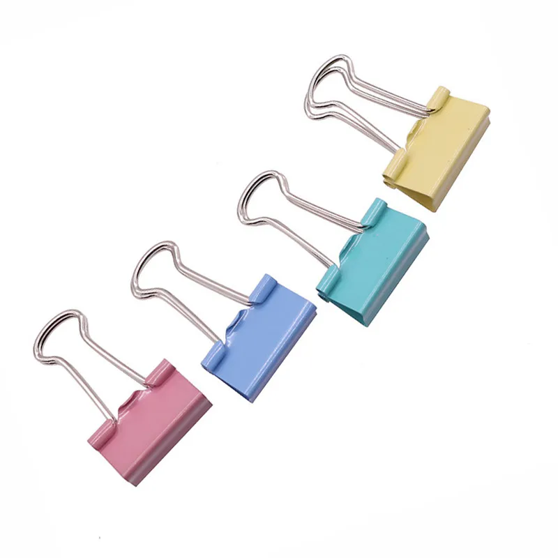 도매 사무용품 트럼펫 19mm 컬러 바인더 클립, 더브테일 지폐 클립, 40 박스, 10 개