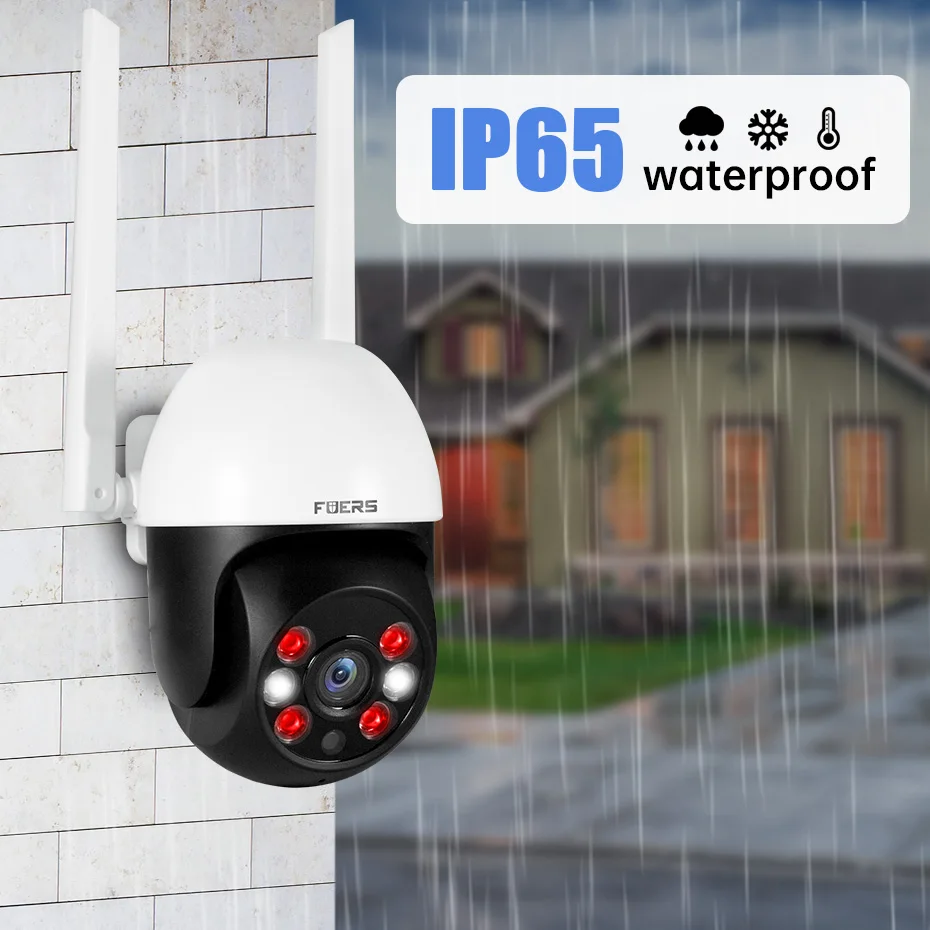 Fuers 3MP 5MP IP 카메라 Tuya 스마트 야외 홈 보안 자동 추적 사람 감지 카메라, 와이파이 CCTV 감시 카메라