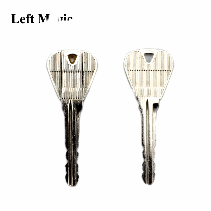 새로운 마술 트릭 장난감 접이형 열쇠, 병 또는 반지 관통, 마술 트릭 소품, 마술 농담 장난감, 쉬운 플레이, 2 개