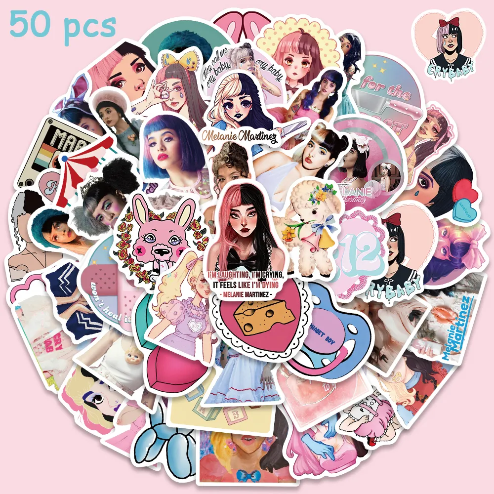 멜라니 마르티네즈 핫 싱어 스티커, 여아용 미적 데칼, 여행 가방 스크랩북 전화 기타 일기 자동차 스티커, 50 개 title=멜라니 마르티네즈 핫 싱어 스티커, 여아용 미적 데칼, 여행 가방 스크랩북 전화 기타 일기 자동차 스티커, 50 개 