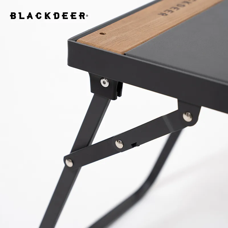 BLACKDEER 캠핑용 접이식 알루미늄 합금 IGT 테이블, 다기능 휴대용 바베큐 그릴 우드 테이블, 야외 피크닉 낚시