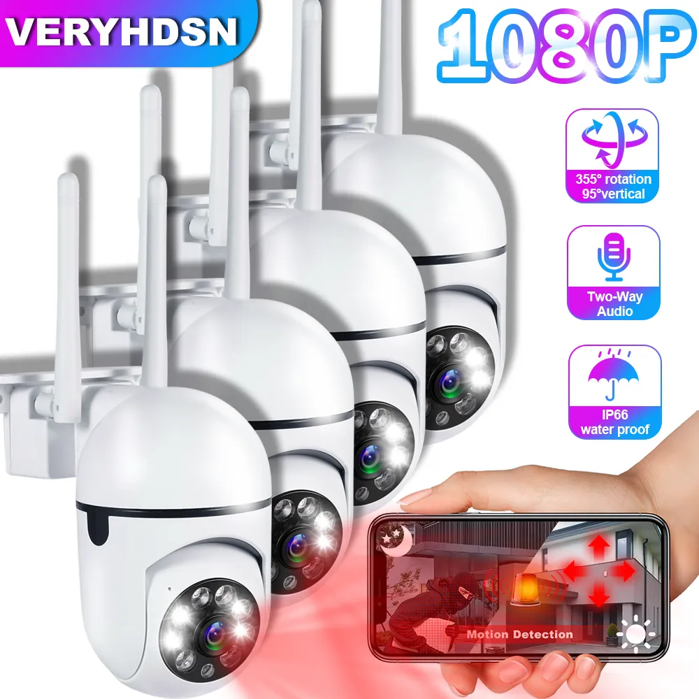 야외 CCTV IP 와이파이 감시 카메라, 방수 보안 보호, 무선 홈 모니터, 트랙 알람, 360 °, 1080P 4 개 title=야외 CCTV IP 와이파이 감시 카메라, 방수 보안 보호, 무선 홈 모니터, 트랙 알람, 360 °, 1080P 4 개 