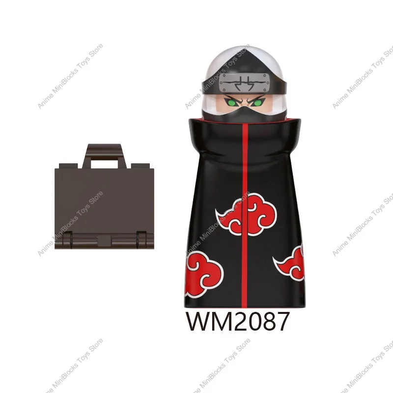 나루토 빌딩 블록 사스케 카카시 애니메이션 만화 미니 액션 피규어, 어린이 벽돌 장난감, WM6105, WM6106, WM6107, WM6108, KDL811