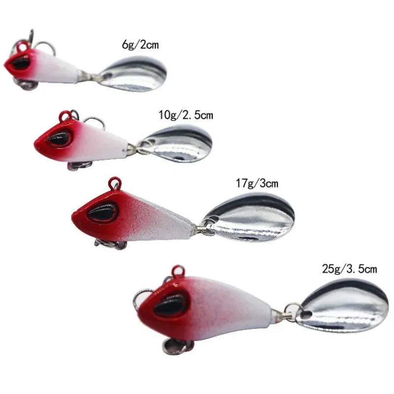 ZWICKE 금속 미니 VIB 스푼 낚시 루어, 겨울 낚시 태클, 크랭크베이트 진동 스피너, 싱킹 미끼, 6g, 10g, 17g, 25g, 1 개
