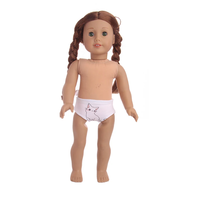 인형 옷 속옷 팬티 만화 패턴 핏 18 인치 미국 인형 및 43cm 태어난 아기 인형, 우리 세대, 소녀 장난감 선물