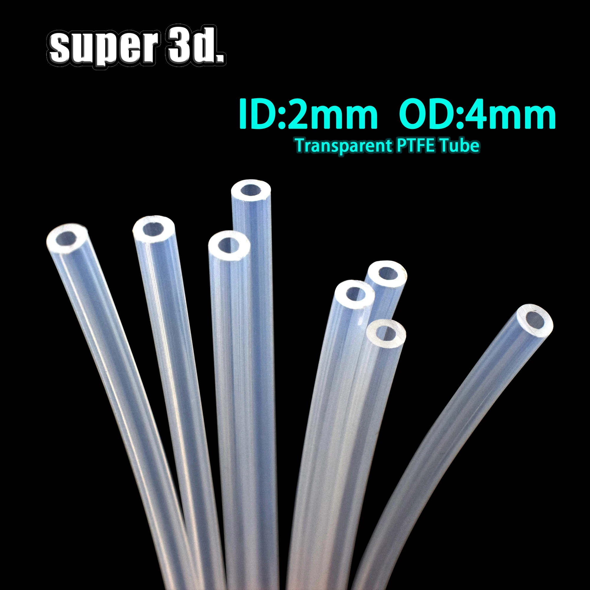 3D 프린트 부품 1m/2m PTFE 튜브 투명 파이프 PFA 2x4mm V5/V6 1.75mm 보우덴 압출기 J-헤드 핫엔드 title=3D 프린트 부품 1m/2m PTFE 튜브 투명 파이프 PFA 2x4mm V5/V6 1.75mm 보우덴 압출기 J-헤드 핫엔드 
