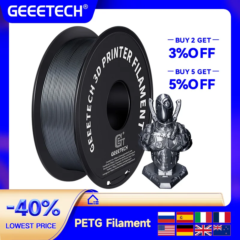 GEEETECH-순수 PETG 3D 프린터 필라멘트, 진공 포장, 엉킴 방지, 3d 프린팅 재료, 1kg 1.75mm 1KG(2.2LBS) title=GEEETECH-순수 PETG 3D 프린터 필라멘트, 진공 포장, 엉킴 방지, 3d 프린팅 재료, 1kg 1.75mm 1KG(2.2LBS) 