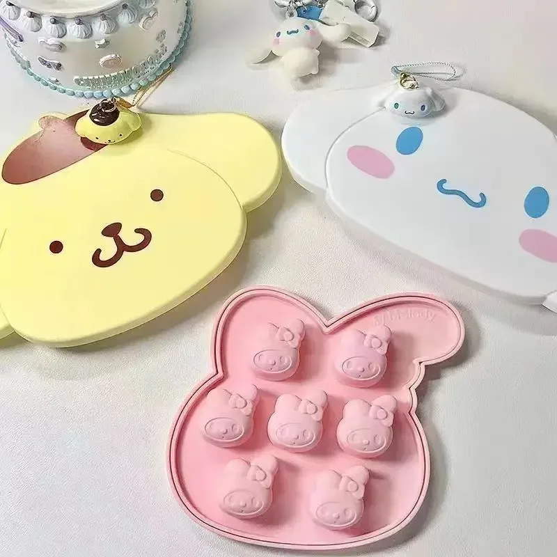 산리오 카와이 마이 멜로디 아이스 트레이 몰드 시나모롤 폼폼 푸린 만화, 여름 가정용 아이스 큐브, 아이스 박스, 아이스 제작 아티팩트