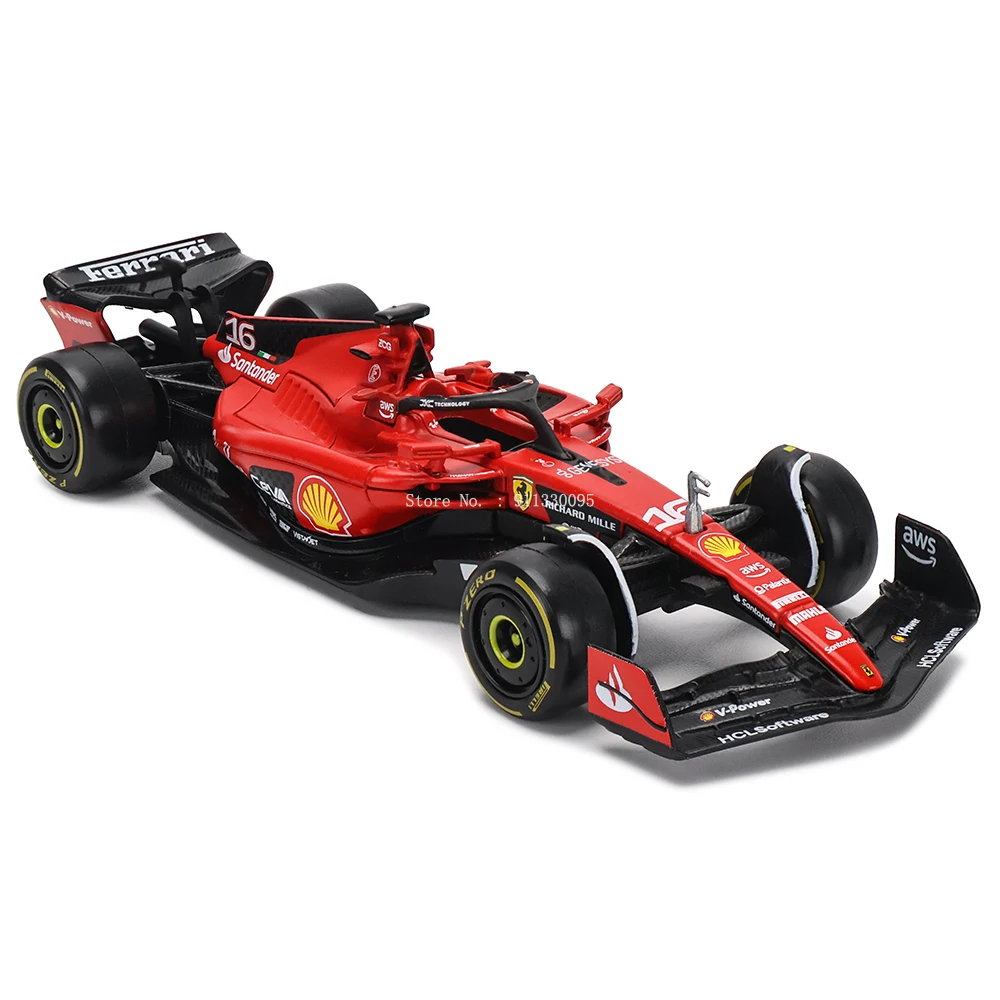 Bburago 1:43 F1 페라리 2023 SF23 #16 Lecler #55 Sainz Jr. 합금 자동차 다이 캐스팅 모델 장난감 컬렉션 1 차 수식