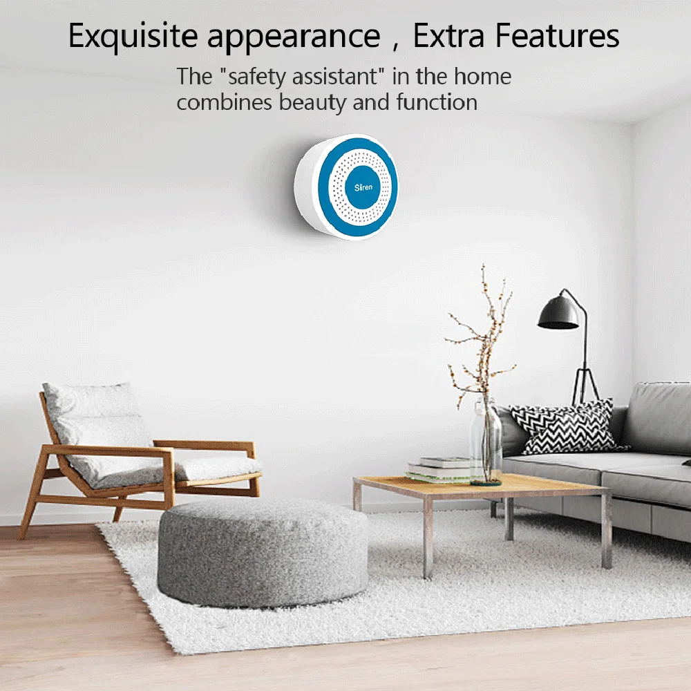 433mhz 무선 사운드 및 라이트 사이렌, 100dB 독립형 스트로브 사이렌, 홈 보안 사운드 경보 시스템