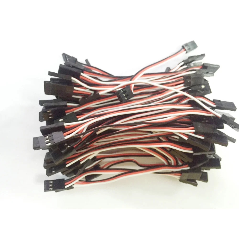 10pcs 100mm 150MM 200MM 300MM 서보 연장 코드 남성 JR 플러그 서보 연장 리드 와이어 케이블 10cm