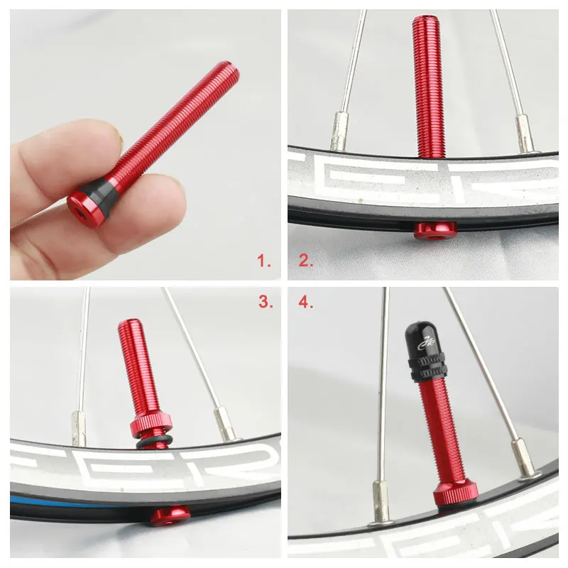 Deemount CNC 가공 양극산화 니플, 슈레이더 A V 밸브, MTB 로드 바이크용 튜브리스 림, 40mm, 60mm, 2 개