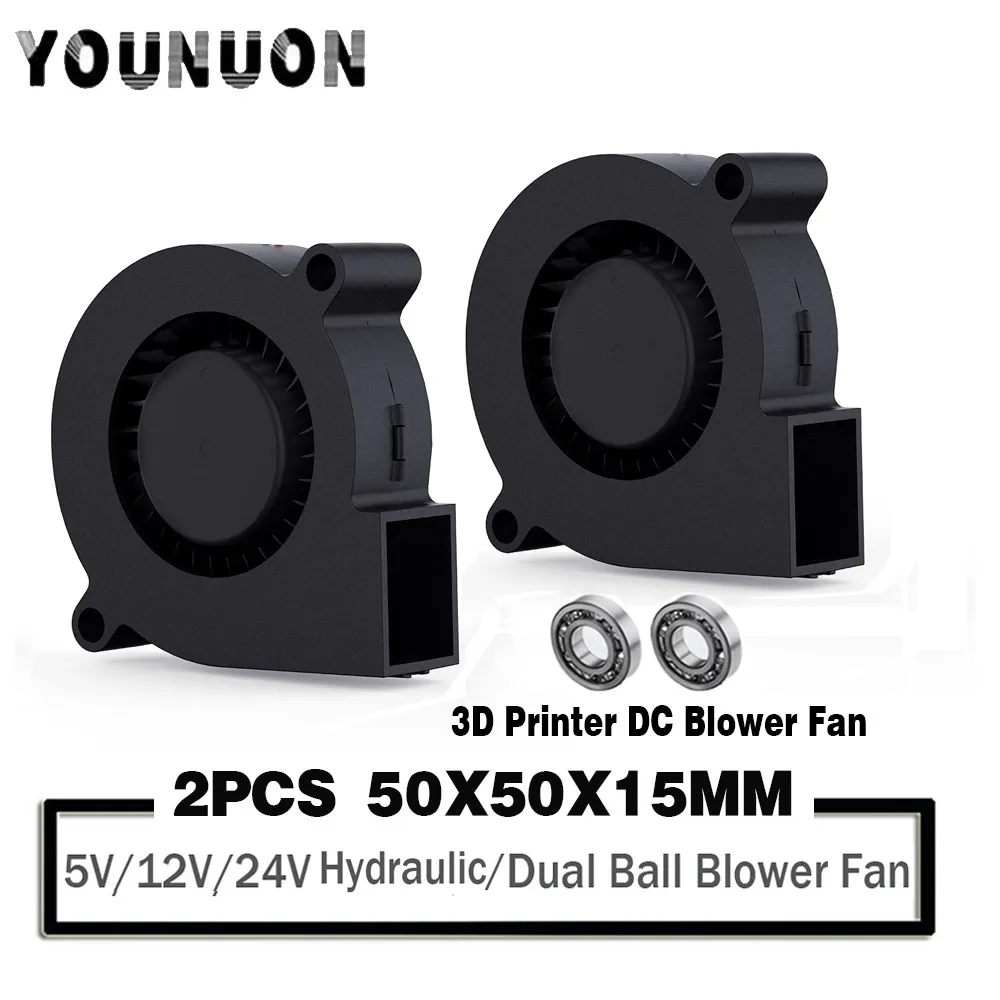 2PCS 5015 5cm DC 5V 12V 24V 2Pin 듀얼 볼/유압 베어링 브러시리스 냉각 터빈 송풍기 팬 50mm x 15mm 송풍기 쿨러 팬 title=2PCS 5015 5cm DC 5V 12V 24V 2Pin 듀얼 볼/유압 베어링 브러시리스 냉각 터빈 송풍기 팬 50mm x 15mm 송풍기 쿨러 팬 