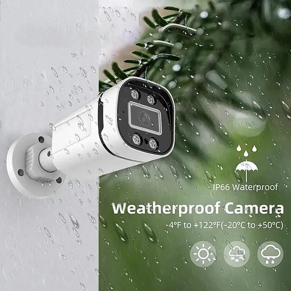 새로운 5MP 24H 풀 컬러 나이트 비전 CCTV AHD 카메라, 1080P 4MP HD 4 어레이 발광 Led 디지털 H265 야외 거리 방수 IP66