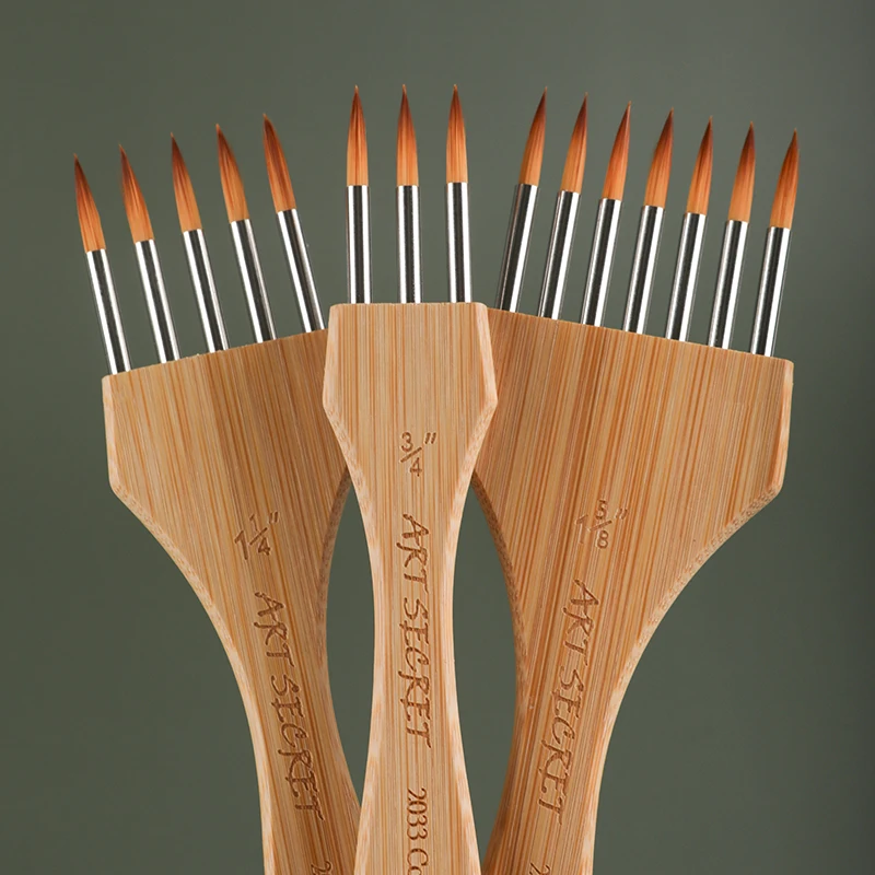 ArtSecret 멀티 투스 빗 수채화 아크릴 페인트 브러시, #2033 한국 수입, 나일론 울 나무 손잡이 아트 문구, 신제품