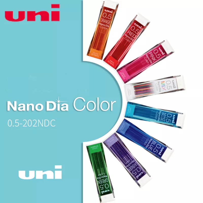 일본 Uni Nano Dia 컬러 기계식 연필 리드 리필, 0.5mm 필기 용품, 0.5-202NDC 문구 title=일본 Uni Nano Dia 컬러 기계식 연필 리드 리필, 0.5mm 필기 용품, 0.5-202NDC 문구 