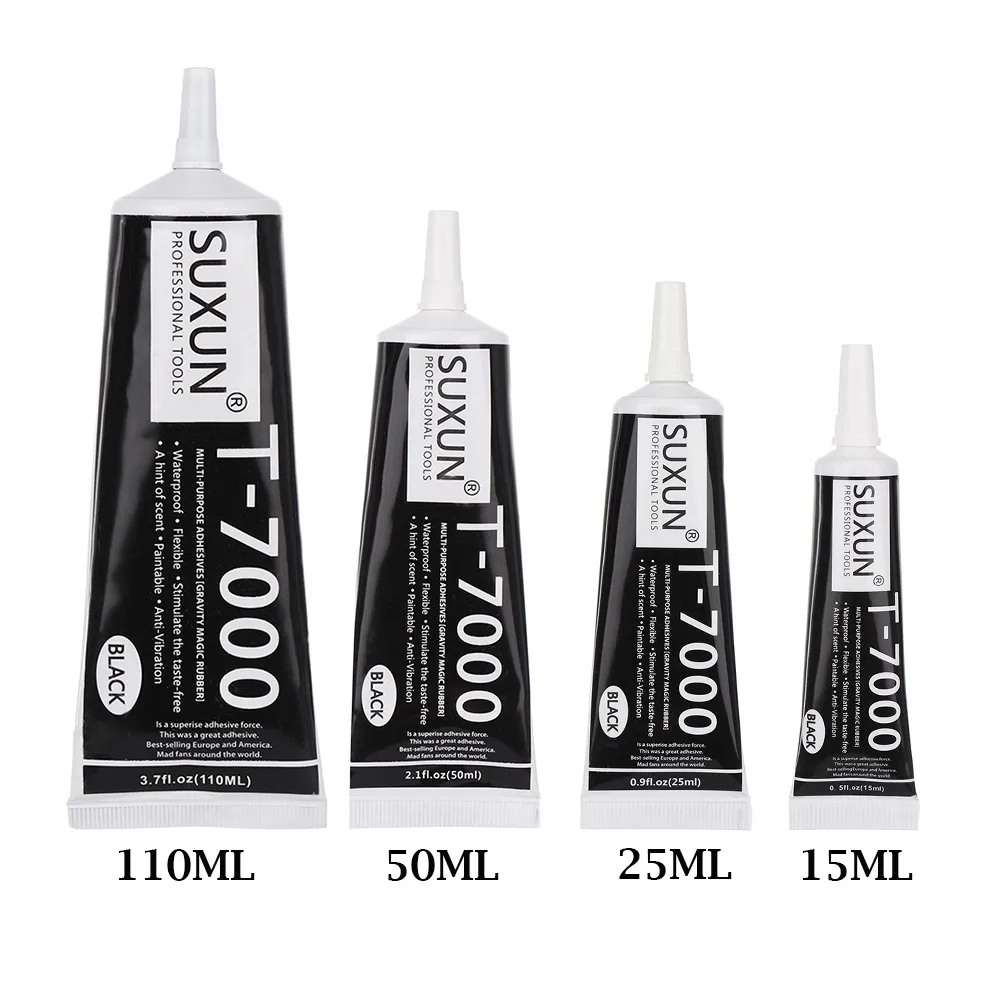 다기능 접착제 DIY 휴대폰 스크린 프레임 에폭시 실란트, 슈퍼 블랙 액체 접착제 T-7000 매니큐어, T7000 세트