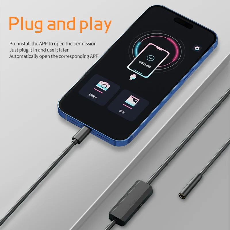 5.5 안드로이드 내시경 검사 카메라, 3 in 1 카메라, USB, 마이크로 USB, C타입, 휴대폰용 방수, 8mm