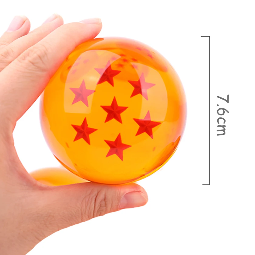 DBZ 크리스탈 볼 애니메이션 피규어, Shenron 소원 공, 코스프레 소품, 소장용 데스크탑 장식 완구, 7.6cm, 1, 2, 3, 4, 5, 6, 7 스타
