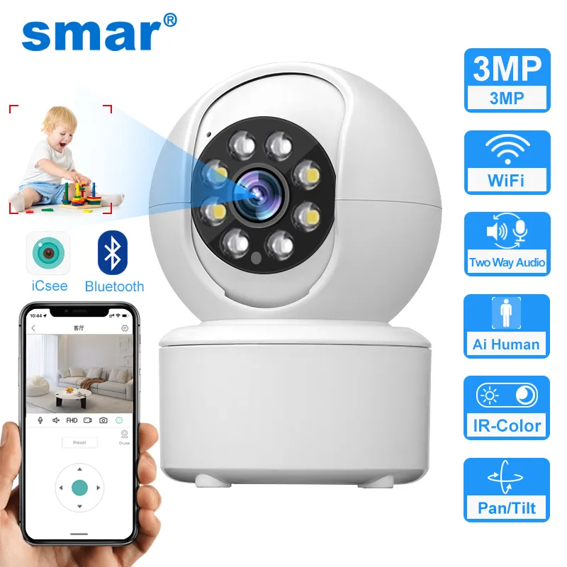스마트 HD 3MP 클라우드 무선 IP 카메라, 지능형 자동 추적, 인간 가정 보안 감시, CCTV 네트워크 와이파이 카메라 title=스마트 HD 3MP 클라우드 무선 IP 카메라, 지능형 자동 추적, 인간 가정 보안 감시, CCTV 네트워크 와이파이 카메라 