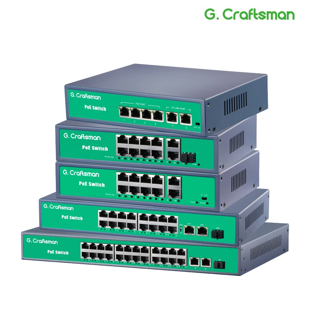 G.Craftsman-POE 스위치 4 8 16 포트 지원 IEEE802.3af/at CCTV 5MP 8MP 4K IP 카메라, 비디오 감시 무선 AP 100/1000bps title=G.Craftsman-POE 스위치 4 8 16 포트 지원 IEEE802.3af/at CCTV 5MP 8MP 4K IP 카메라, 비디오 감시 무선 AP 100/1000bps 