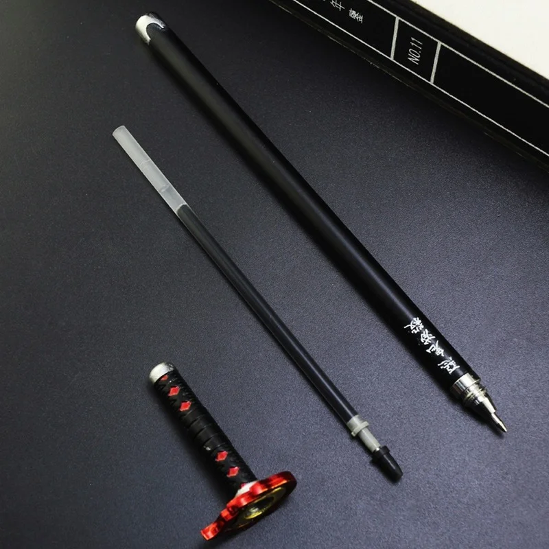 애니메이션 악마 슬레이어 소드 젤 펜, 검정 잉크 리필 필기용 펜, 학교 문구류 용품, 0.5mm