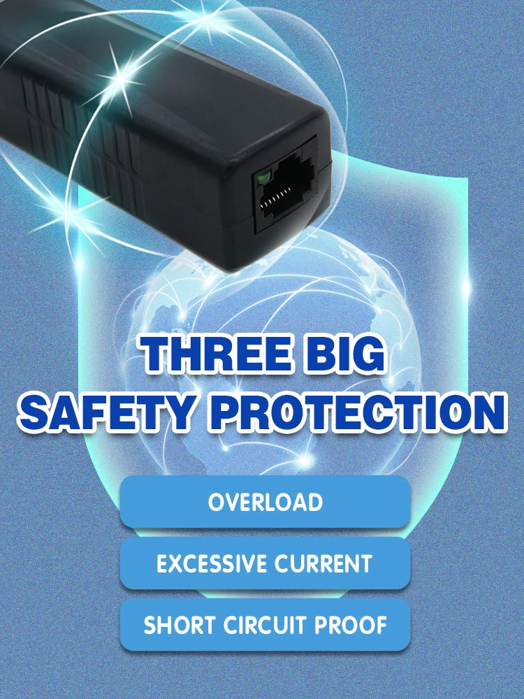 스위치 포트용 기가비트 POE 분배기, CCTV IP 카메라, 48V ~ 12V, 2.5A, 30W, 15W, Gibabit, 1000mbps, RJ45 to DC 공급 전원 분배기