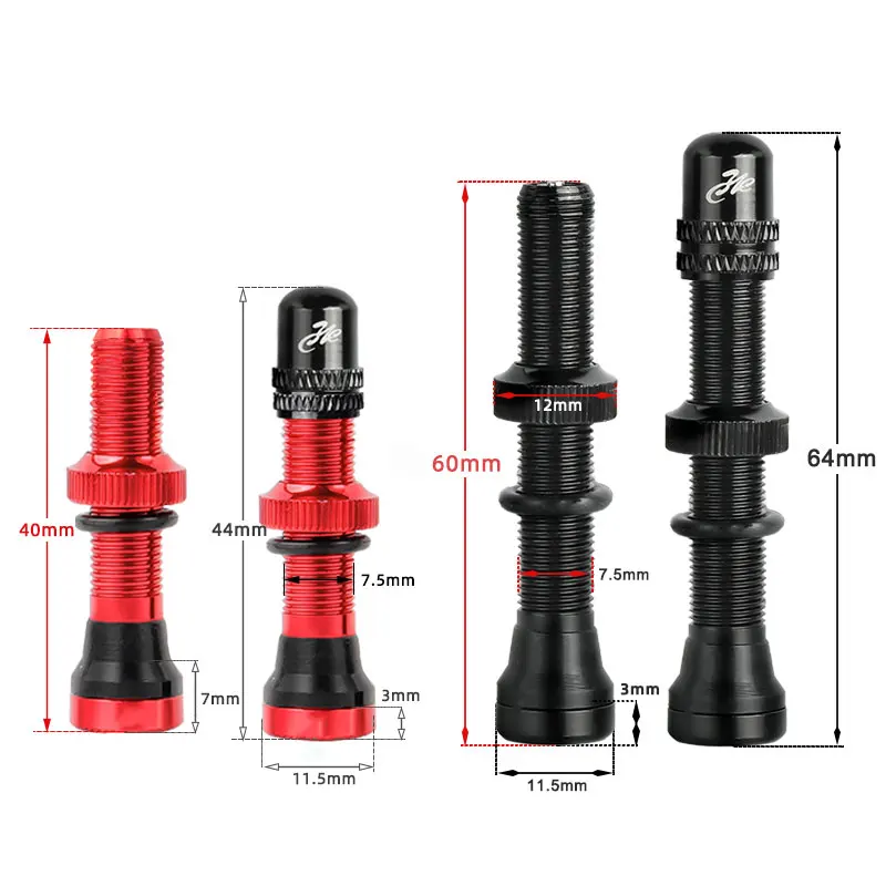 Deemount CNC 가공 양극산화 니플, 슈레이더 A V 밸브, MTB 로드 바이크용 튜브리스 림, 40mm, 60mm, 2 개