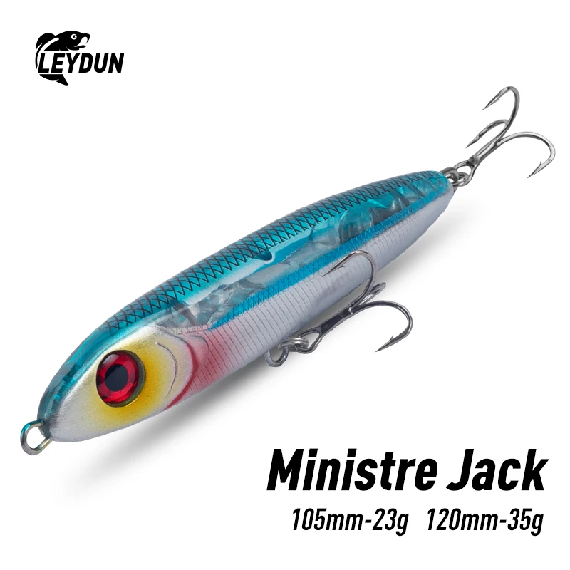 LEYDUN Ministre 잭 스틱베이트 싱킹 펜슬 낚시 미끼, 좋은 수영 하드 미끼, 농어 워블러, 105mm, 23g, 120mm, 35g title=LEYDUN Ministre 잭 스틱베이트 싱킹 펜슬 낚시 미끼, 좋은 수영 하드 미끼, 농어 워블러, 105mm, 23g, 120mm, 35g 
