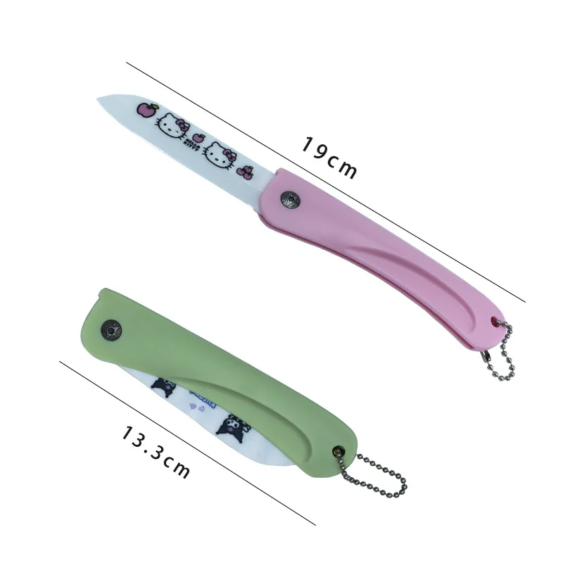 산리오 쿠로미 과일 칼, 만화 세라믹 접이식 칼, 헬로 키티 시나모롤, 휴대용 미니 여행 가정용 필러 식품 칼