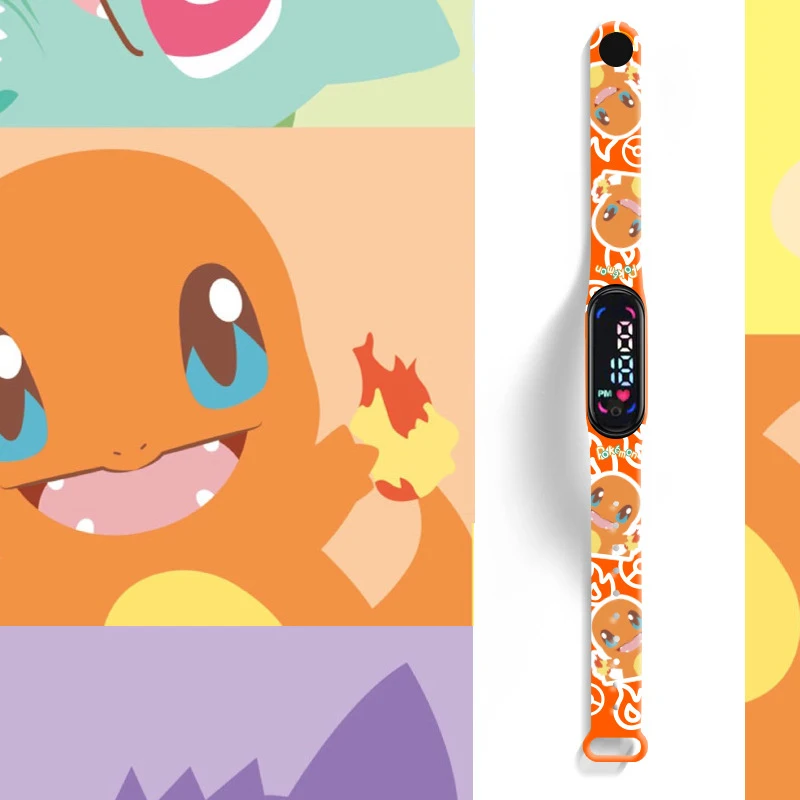 포켓몬 어린이 시계, 애니메이션 캐릭터, 피카츄 꼬부기, 이상해씨, 파이리, LED 방수 스포츠 팔찌 시계, 어린이 선물