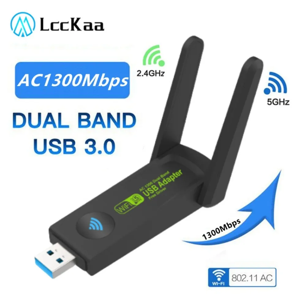 듀얼 밴드 USB 와이파이 어댑터, 안테나 포함 무선 네트워크 카드, 동글 네트워크 카드, 1300Mbps, 2.4GHz + 5GHz title=듀얼 밴드 USB 와이파이 어댑터, 안테나 포함 무선 네트워크 카드, 동글 네트워크 카드, 1300Mbps, 2.4GHz + 5GHz 