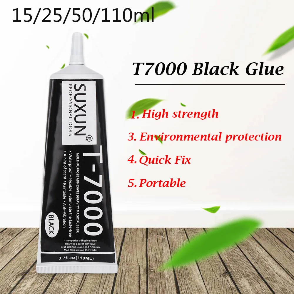 다기능 접착제 DIY 휴대폰 스크린 프레임 에폭시 실란트, 슈퍼 블랙 액체 접착제 T-7000 매니큐어, T7000 세트
