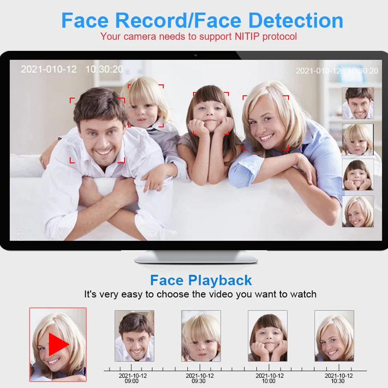 Smar-슈퍼 미니 NVR 8CH 3MP 5MP H.265 무선 네트워크 비디오 레코더, IP 카메라 지원 얼굴 감지 이메일 Alart XMEYE