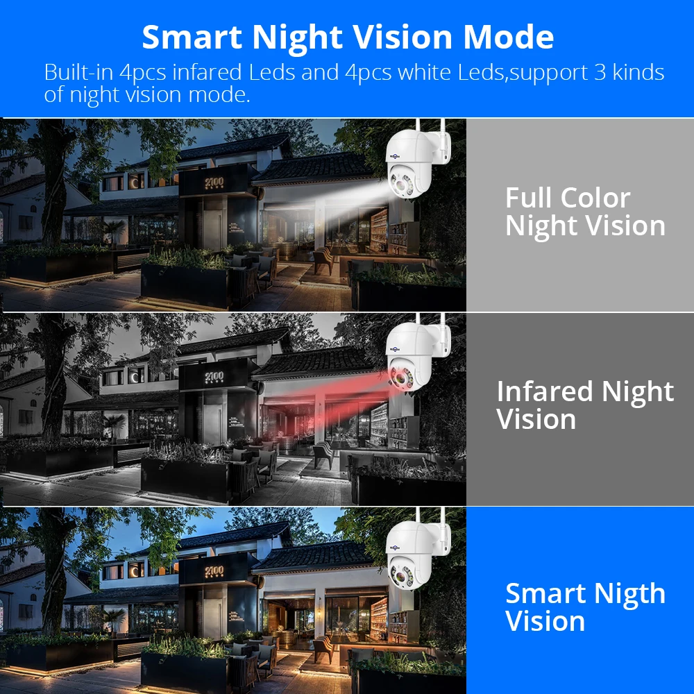 Hiseeu 야외 와이파이 IP 카메라, 스피드 돔, 5X 디지털 줌, 5MP, 3MP, 1080P Wiress 비디오 CCTV 감시 카메라, iCsee, 4K, 8MP, PTZ