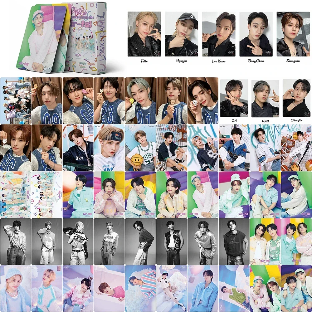 Kpop StrayKids 로모 카드, 록 스타 사진 앨범 카드, 한국 그룹 Straykids 포토카드, 하이 퀄리티 Kpop 팬 선물, 새로운 앨범, 55 개