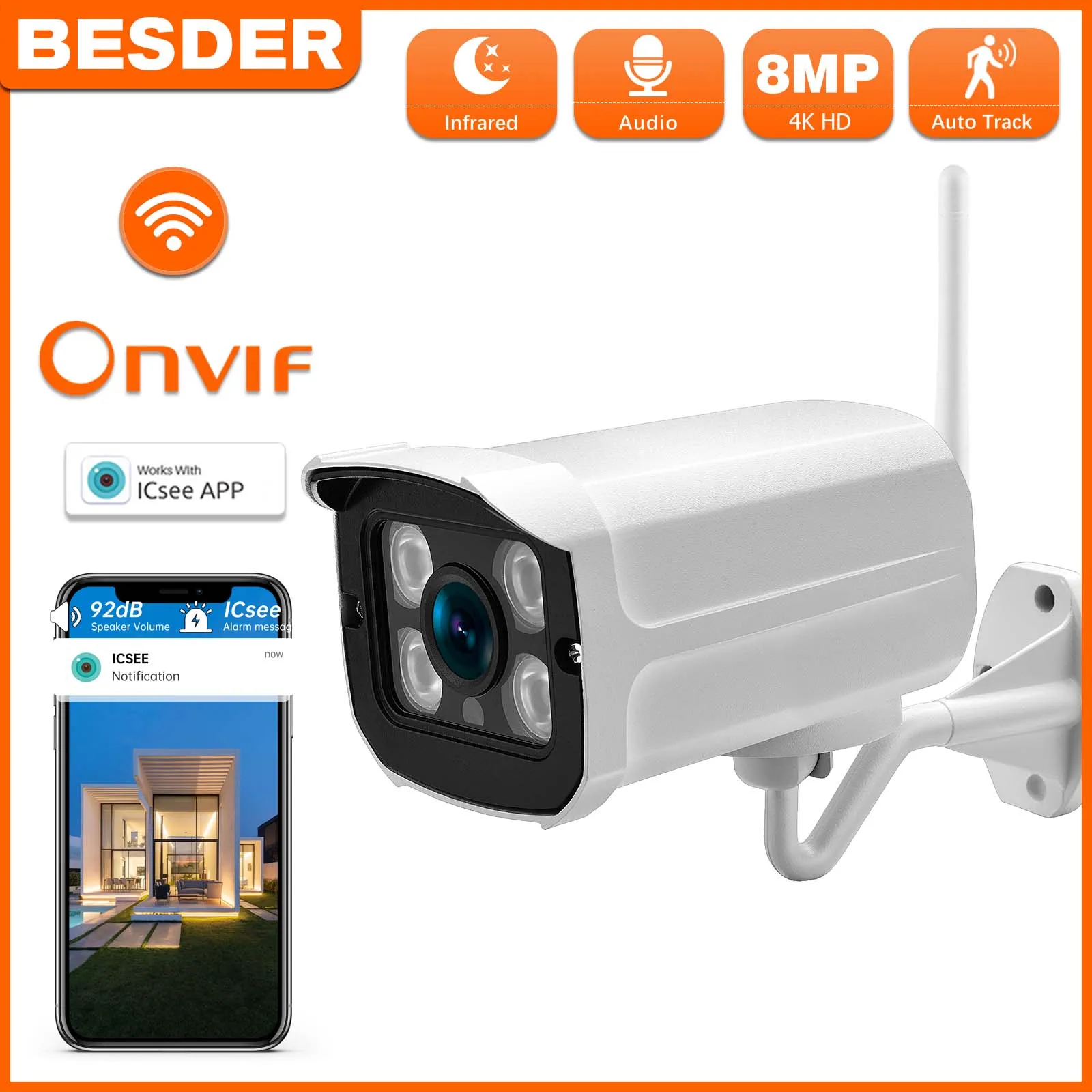BESDER-5MP 오디오 IP 카메라, 와이파이 무선 AI 인간 감지 iCSee 1080P CCTV 총알 SD 카드 슬롯 야외 감시 카메라 금속 하우징이 있는 3MP 방수 보안 카메라 P2P 모션 감지 적외선 야간 투시경 title=BESDER-5MP 오디오 IP 카메라, 와이파이 무선 AI 인간 감지 iCSee 1080P CCTV 총알 SD 카드 슬롯 야외 감시 카메라 금속 하우징이 있는 3MP 방수 보안 카메라 P2P 모션 감지 적외선 야간 투시경 