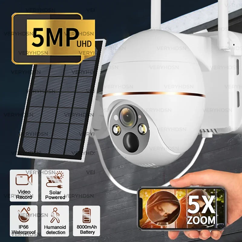와이파이 감시 카메라, 무선 PIR 인간 추적 CCTV, 야외 비디오 보안 방수, 5MP IP 태양광 카메라, 8000mAh 배터리 title=와이파이 감시 카메라, 무선 PIR 인간 추적 CCTV, 야외 비디오 보안 방수, 5MP IP 태양광 카메라, 8000mAh 배터리 