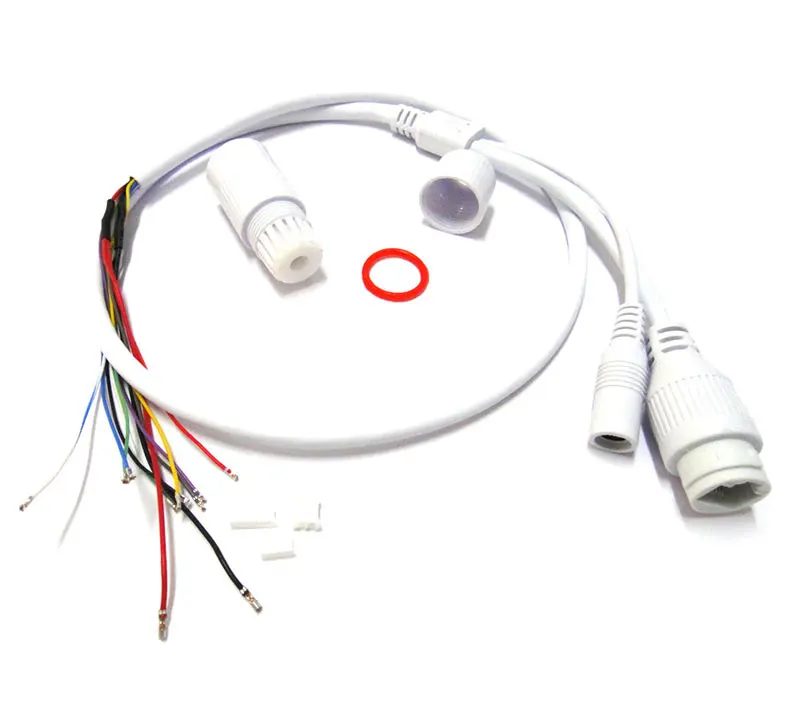 CCTV POE IP 네트워크 카메라 PCB 모듈 비디오 전원 케이블, 단자 포함 암 커넥터, 60cm RJ45
